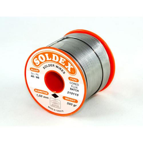 Soldex, OZK-SD40-60-500-16, Lehimler, Soldex 40-60 Lehim Teli 500 Gr 1.6 mm- Sn:40 / Pb:60