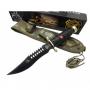 Halmak, BCY-SIyah, Bıçaklar, Halmak Siyah Tırtıklı Oluklu Komando Bıçağı 30 cm - Kamuflaj Kılıflı