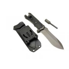 Zero Error Tactical 7 40 Siyah Outdoor Bıçak 27cm - Siyah Sap, Magnezyum Çubuklu, Kılıflı