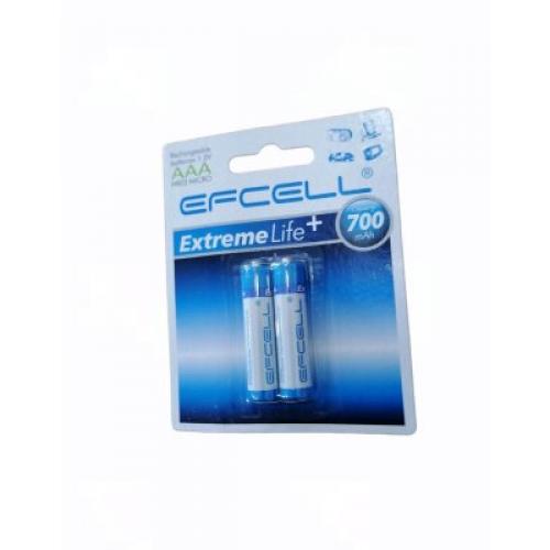 Efcell Şarjlı İnce Pil 2 Parça Kart 700mAh 1.2V AAA HR03-Micro